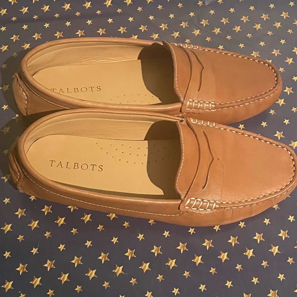 Talbots Tan Leather Penny Loafers
